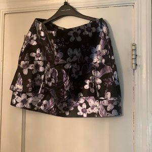 100% polyurethane ruffled mini skirt